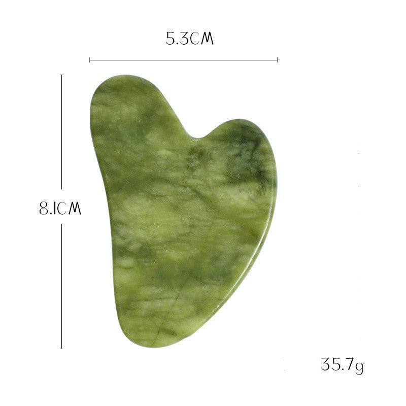 Planche de massage Gua Sha en jade Green Phoenix pour soins du visage