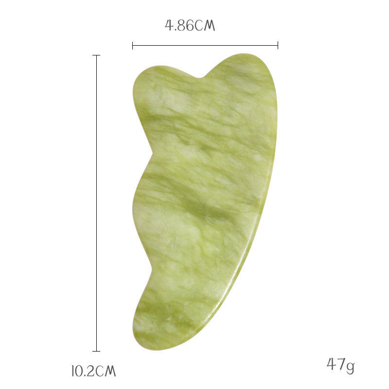 Planche de massage Gua Sha en jade Green Phoenix pour soins du visage