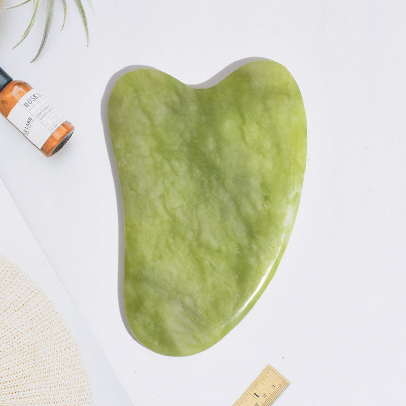 Planche de massage Gua Sha en jade Green Phoenix pour soins du visage