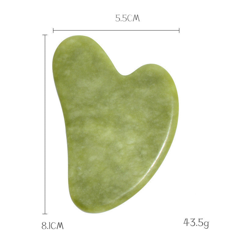 Planche de massage Gua Sha en jade Green Phoenix pour soins du visage