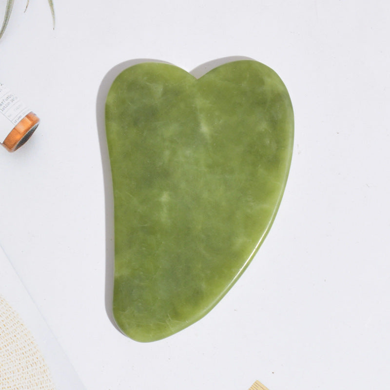 Planche de massage Gua Sha en jade Green Phoenix pour soins du visage