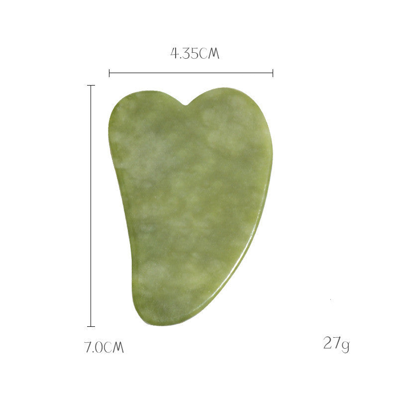 Planche de massage Gua Sha en jade Green Phoenix pour soins du visage