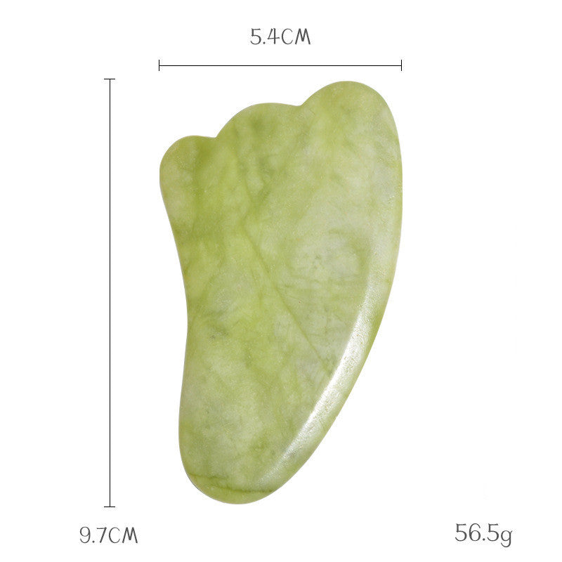 Planche de massage Gua Sha en jade Green Phoenix pour soins du visage